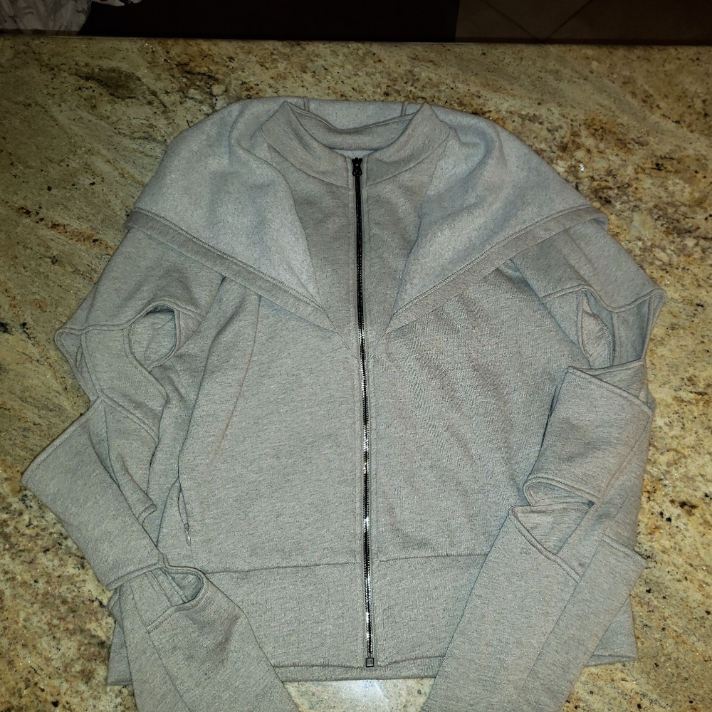 New Wheat Colored ALO Hoodie with Cutout Sleeves